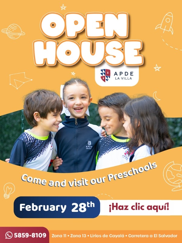 Open House febrero 2026 en Colegio APDE La Villa
